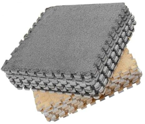 Haofy Alfombra de Piso Entrelazada de Felpa Suave, Losetas de Espuma EVA, 10 Piezas para Sala de Estar, Diseño Antideslizante, Fácil de Cortar y Ensamblar, para Dormitorio, Estudio, Guardería, Sala de
