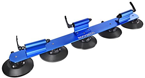 ROCKBROS Portabicicletas Techo de Coche para 1-3 Bicicletas Ventosa Liberación Rápida Soporte de Bici para Viaje, Negro/Rojo