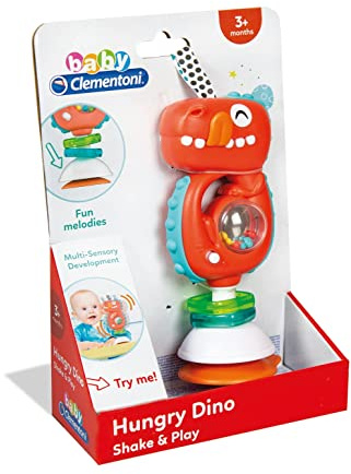 Clementoni - Baby Sonajero Musical Dinosaurio - sonajero bebé a Partir de 3 Meses (17330)
