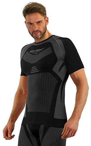 sesto senso Thermounterhemd Herren Kurzarm Funktionsunterwäsche Tshirt Kurzarmhemd XL Grau