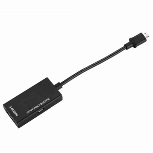 PUSOKEI Micro USB zu HDMI Adapter, 1080P 8-Kanal Stereo Sound 5pin HDMI Video Adapter mit universeller Kompatibilität, geeignet für Android (HDMI Kabel, Micro USB Kabel Nicht enthalten)