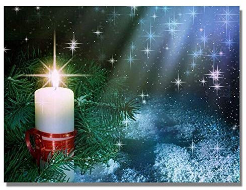 YRTMHU 5D Diamant Malerei Eerwachsene Kit Weihnachtskerze Full DIY Diamond Painting Bilder Set Crystal Strass Stickerei für Kreuzstich Kunst Handwerk Haus Wand Dekoration (30x40cm)