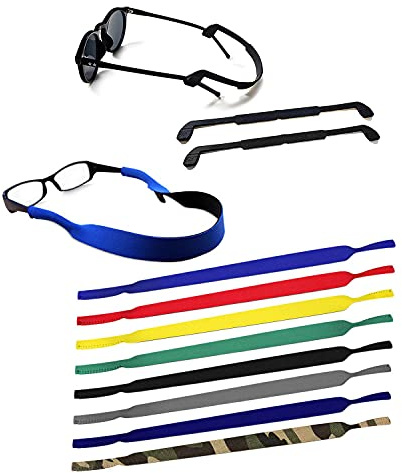 QEEQPF 10 piezas de correas de neopreno antideslizantes para gafas (incluidas dos correas de silicona), utilizadas para deportes de natación, gafas de sol, de lectura y antiparras.