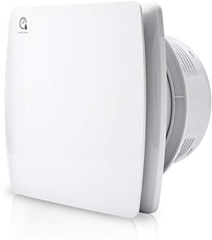 SWANEW Badlüfter 150mm Silent Abluftventilator mit Feuchtigkeitssensor einstellbarer Nachlaufzeit, mit Timing Wandventilator für Bad Küche WC Badezimmer, weiß