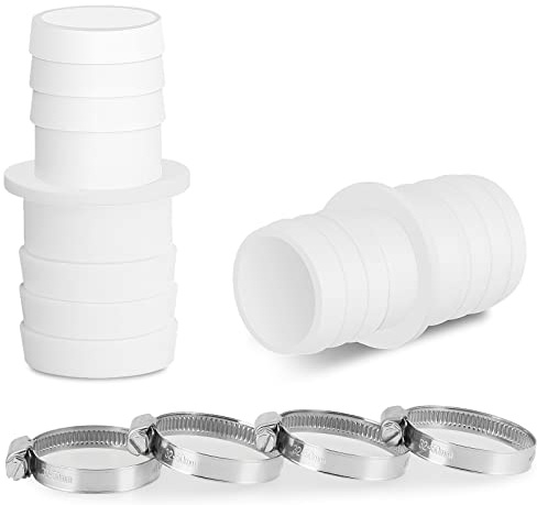 NW 2X Schlauchverbinder mit 4X Schlauchschellen für den Pool - Schlauchtülle im 2er Pack (32mm x 38mm)