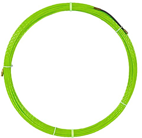 Anguila Guía Pasacables Semiindustrial Poliéster Verde ⌀6mm 20m | Rígida y con máxima fuerza de empuje en tramos rectos; terminales intercambiables; incluye 3 accesorios
