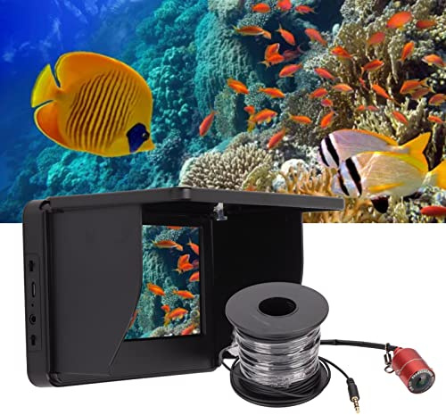 Unterwasser-Angelkamera, IP67 Wasserdichter 5-Zoll-IPS-LCD-, Tragbarer Fischfinder, Unterwasserkamera, 120 ° Betrachtungswinkel, Fischfinder mit 30 M Kabel, Zum Eisfischen,