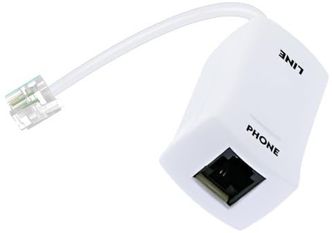 DSL Modem Phone Filter for Interference Elimination and Static Noise Blocker | for Answering Machine, Fax Machine, Telephones Landline Cordless