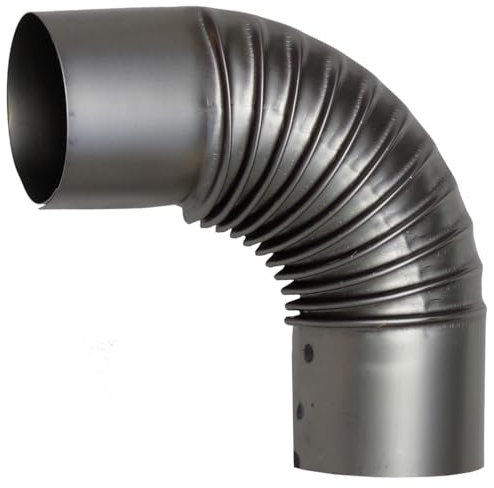 Kolor Rauchrohr Ofenknie Ofenrohr Bogen Abgasrohre Kaminofenrohr 100-150 mm Heizung (Ø 120 Bogen 90 Grad)
