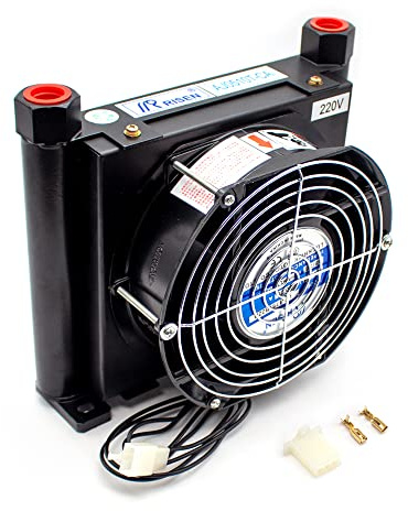 LeTkingok Refroidisseur D'air Hydraulique D'alliage D'aluminium D'AJ0510T-CA, Petit Radiateur D'échangeur de Chaleur de Refroidissement à L'huile de Radiateur 10L/min (AJ0510T-CA,DC 12V)