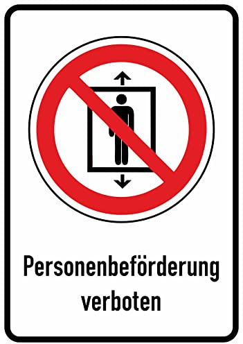 Daged Pegatina de transporte de personas prohibida 23 x 16 cm, con señales ISO 7010-P027, T-170