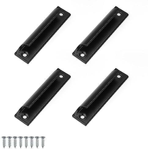 AMONENZ 4 Stück 90mm Möbel Türgriffe Griffe, Schwarzer Schiebetürgriff | Aluminium Gebogene Küchentürgriffe, für Balkontüren, Schiebetüren, Schubladen, Langlebige Möbelbeschläge
