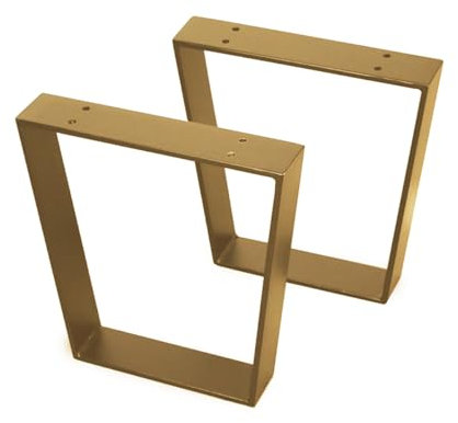 modernLOFTart Bankbeine Tischbeine - DIY Möbelfüße 60x10cm Gold - Moderner Industrie-Look für Ihr Wohnzimmer - Metall Industrial Tisch Bank Sitzbank Couchtisch Kufen - Breite 40cm, Höhe 42cm