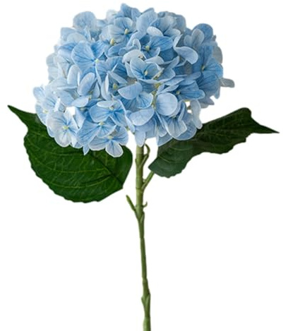 Künstliche Blume Hortensie, Hortensien Kunstblumen Länge 45cm, Getrocknete Hortensien, Kunstblumen Wie Echt Deko Seidenblumen, Kunstblumen Für Hochzeit Home Par Tisch Küche Büro Deko Hellblau