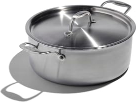 Heritage Steel x Eater 6 Quart Rondeau with Lid | Made in USA | 5-Ply Fully Clad Stainless Steel Pan | Stay Cool Handle Design | Induction Capable & Non-Toxic Cookware