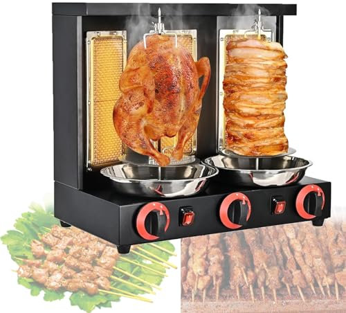 LwiftGal Parrilla De Gas Comercial, MáQuina Asadora Vertical, Horno Asador, MáQuina Asadora De Pollos, Calentamiento Uniforme, ExtraíBle para Limpieza, para Restaurante,Black-L