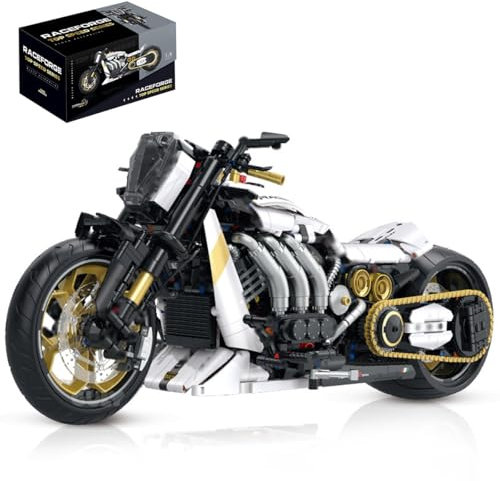 Technologie Motorrad Baustein Kit, 2000 Stücke 1:5 Klemmbausteine Technik Supermotorrad Modellbausatz, MOC Supermotorrad Modellbausatz Superbike Spielzeug Geschenk