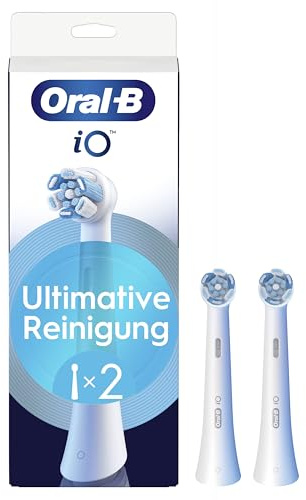 Oral-B iO Ultimat rengöring – Original borsthuvuden för elektriska Oral-B iO tandborstar – borsthuvuden, tandborstfäste, ersättningsborstar, avancerad djuprengöring – vit, 2 stycken