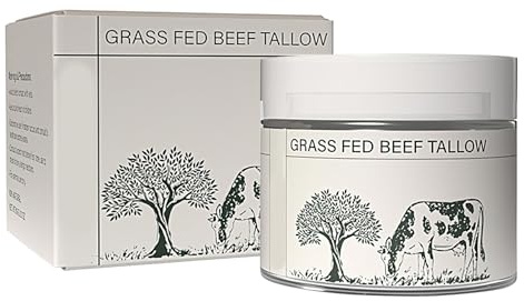 Talg-Feuchtigkeitscreme – 50 ml Talg-Feuchtigkeitscreme, reiner Talg-Balsam für die Haut, organische Hautpflege, geruchloser 100% Bio-Tallow-Balsam, lindert Verspannungen, Rindertalgcreme für Gesicht