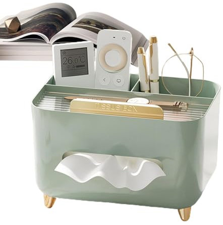 Soporte para mando a distancia, caja de almacenamiento de pañuelos, portapañuelos multifuncional, funda para caja de pañuelos, organizador de mesita de noche para baño, hotel, sala de estar,