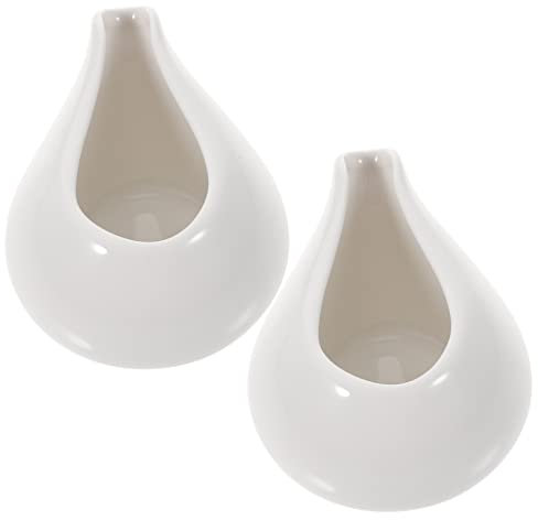 Cabilock 2pièces Saucières Céramique Blanche Lot Poignée Bateau Design Ergonomique Pour Sauces Et Condiments Cuisine Ustensiles Rangement Facile