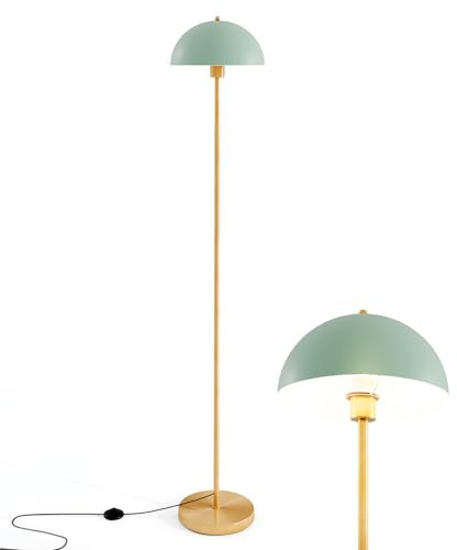 GOPLUS Stehlampe Wohnzimmer, Stehleuchte mit Lampenschirm & Fußschalter, Standlampe mit Metallbasis, E27 Fassung, Standleuchte Leseleuchte für Wohnzimmer & Schlafzimmer