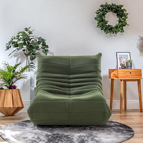 Sitzsack Sofa Bodensofa, Bodenstuhl mit Rückenlehne Bodensessel Bean Bag Chair Lesesessel Bequem Lazy Sofa Liegesessel für Schlafzimmer Wohnzimmer (Grün)