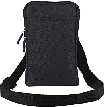 Sac à Bandoulière pour Téléphone Portable Homme, Pochette Ceinture Clip Vertical, Sacoche Smartphone avec Housse Transport pour Voyage, Porté Épaule