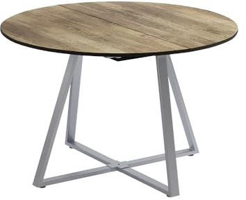 Vicco Esstisch Loyd, Eiche rustikal/Grau, 120-160 x 120 cm | ausziehbar, mit Auszugsfunktion für flexible Tischgrößenanpassung