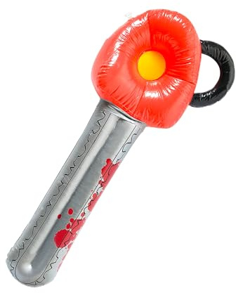 Smiffys Inflatable Bloody Chainsaw 70cm Halloween Fancy Dress Killer Horror Weapon Prop Accessory for Adults and Kids Costumes