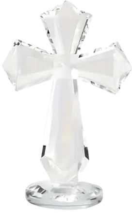 Yulokdwi Cruz De | Crucifijo De 15 Cm Para Mesa O Escritorio Con Diseño Facetado 360° | Para Grupos De Iglesia Oficinas Pastores Familias Católicas Coleccionistas Sala De Oración Meditación
