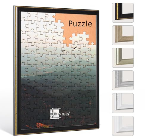 Puzzlerahmen KALYPSO Schwarz Goldglanz Antik 69x98cm (ca. 2000 Teile)