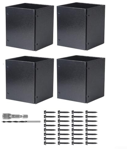 Protection de colonne réglable robuste pour boîte aux lettres et poteaux de clôture avec design surélevé pour éviter l'érosion et les dommages (1 lot)