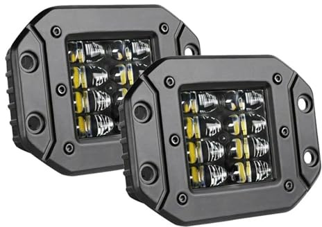 Dgmrcie Fari Delle Auto 2x 5 montaggio A Incasso Barra Luminosa Da Lavoro A LED Off Road 12V 24V 40W Spot Fascio Baccelli Faro Per Auto Camion Atv Per Jeep Faro Proiettore(2pcs 40W flush mount)
