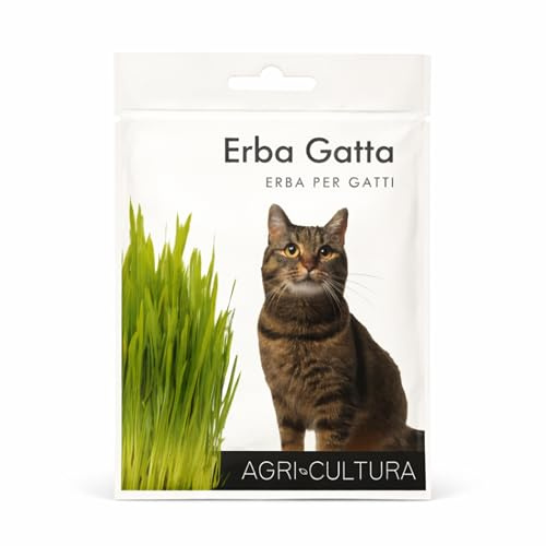 AGRI-CULTURA | Natürlicher Katzengras-Samen | Beutel mit Grassamen für Katzen, einfach zu Hause anzubauen | fördert die Verdauung und reduziert Haarbälle.