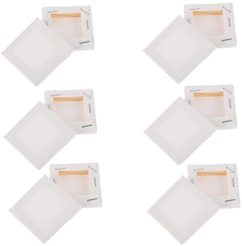 OHPHCALL 12 Pezzi Tele per Pittura Olio su Telaio in Legno Bianco Tela di Cotone, Formato Piccolo per Studenti D'arte e Attività DIY di Pittura