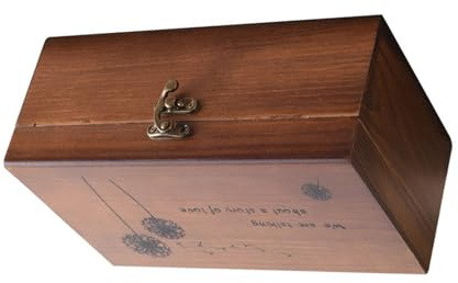 TOMETURE Braune Kunststoff Aufbewahrungsbox im Retro Stil Multifunktionaler Nähkasten für Haushalt Praktische Holz Optik und Komfortable Aufbewahrung von Kleinigkeiten