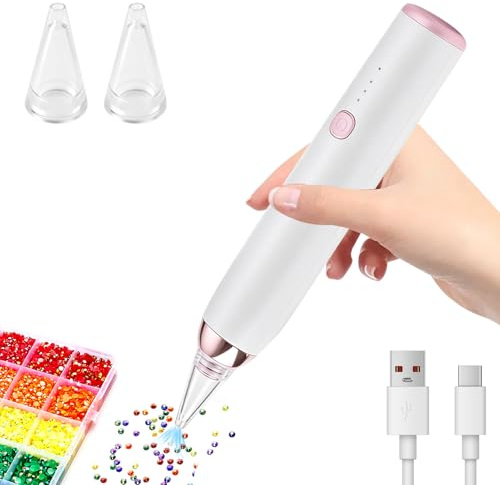 Bolígrafo Eléctrico de Vacío Inalámbrico para Diamond Painting, Lápiz 3D Recargable con Puntas Intercambiables, Accesorios para Pintura de Diamante, Herramienta Rápida y Precisa para Adultos y Niños