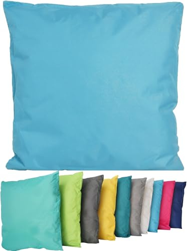 Coen Bakker Outdoor Lounge Kissen 45x45cm Dekokissen Inkl. Füllung Wasserfest Sitzkissen Garten Stuhl Lotus Effekt, Farbe:Hellblau