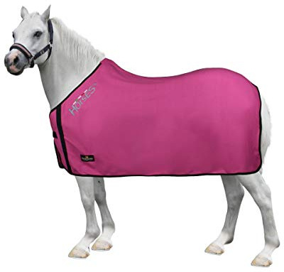 Horses, Coperta Cavallo in Pile Basic Pony, di Ottima Fattura, Utile per Proteggere il Pony dagli Sbalzi di Temperatura, dalla Pioggia e dagli Insetti, Rosa 90 cm