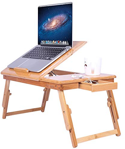 Tavolino Portatile da Letto Pieghevole in BAMB¨´ per Computer Portatile Lapdesk Computer Tavolo Vassoio scrivania PC Netbook Tablet Stand Titolare Letto Divano Tavolo Tavolo casa Ospedale