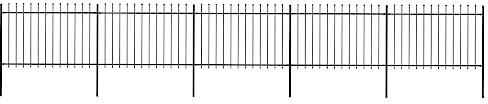vidaXL Gartenzaun mit Speerspitze Stahl 838 x 120 cm Schwarz