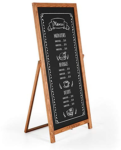 DISPLAY SALES Vintage Holz Kundenstopper Floor Holzaufsteller | Werbeaufsteller mit Kreidetafel | Aufsteller holz mit 44 x 102 cm Schreibfläche | Schiefertafel zum beschriften
