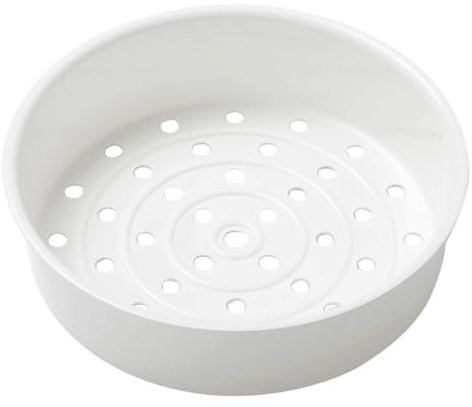 iiniim Dampfkorb 304 Edelstahl/Kunststoff Dampfgarer Einsatz Reiskocher Dampfkorb für Dünsten von Gemüse Früchte Eier Elfenbein C 4L/5L