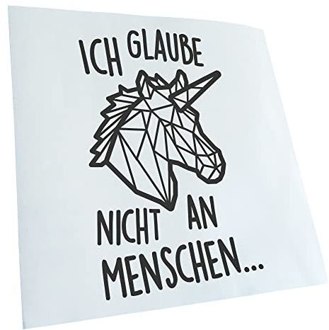 Kiwistar - Autoaufkleber - Einhorn - glaube nicht an - Dunkelgrau - 16x10cm - Heckscheibe Auto Aufkleber wetterfest für Kfz LKW Mofa Truck - Sticker außen selbstklebend Tuning Zubehör für Fenster