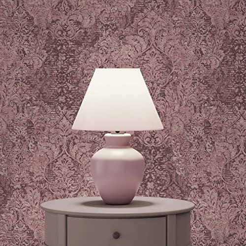 Carta da parati barocco Alessia M1-No.3350 | Carta da parati in tessuto non tessuto | Rosa | Rosso | Classica | Decorazione