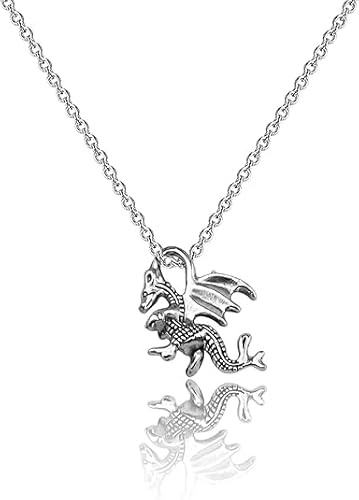 BAUNA The Dragon Necklace Dragon Spirit Animal Gift for Women Goth Gift Dragon Charm Jewelry