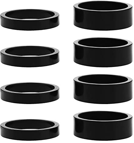 EMSea 8 Stück Kopf Spindel Abstandhalter Ersatz Steuerrohr-Abstandhalter Headset Washer Fahrradzubehör Kompatibel mit 25,4 Mm Vorbau Gabel MTB/BMX (4pcs 5mm & 4pcs 10mm)