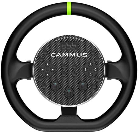 CAMMUS Rueda de dirección C5 de accionamiento directo, rueda de simulador de carreras, distancia entre ejes de 5 Nm, construcción premium, control de aplicación basado en la nube, hardware exclusivo