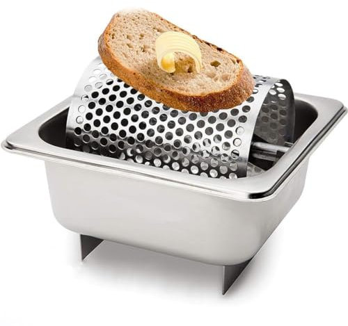 VIOLK Edelstahl-Butterroller, manueller Butterroller, Bratpfannen-Butterroller, 304-Edelstahl-Butterverteilerroller, perforiertes Rollendesign abnehmbar, fasst 36 Unzen Butter, leicht zu reinigen